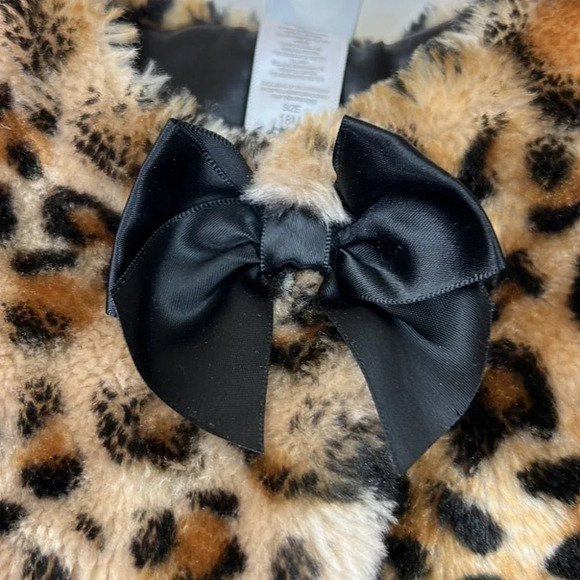 Toddler Girl Little Me Fluffy Leopard Print Winter Dress  Coat - Picture 3 of 8